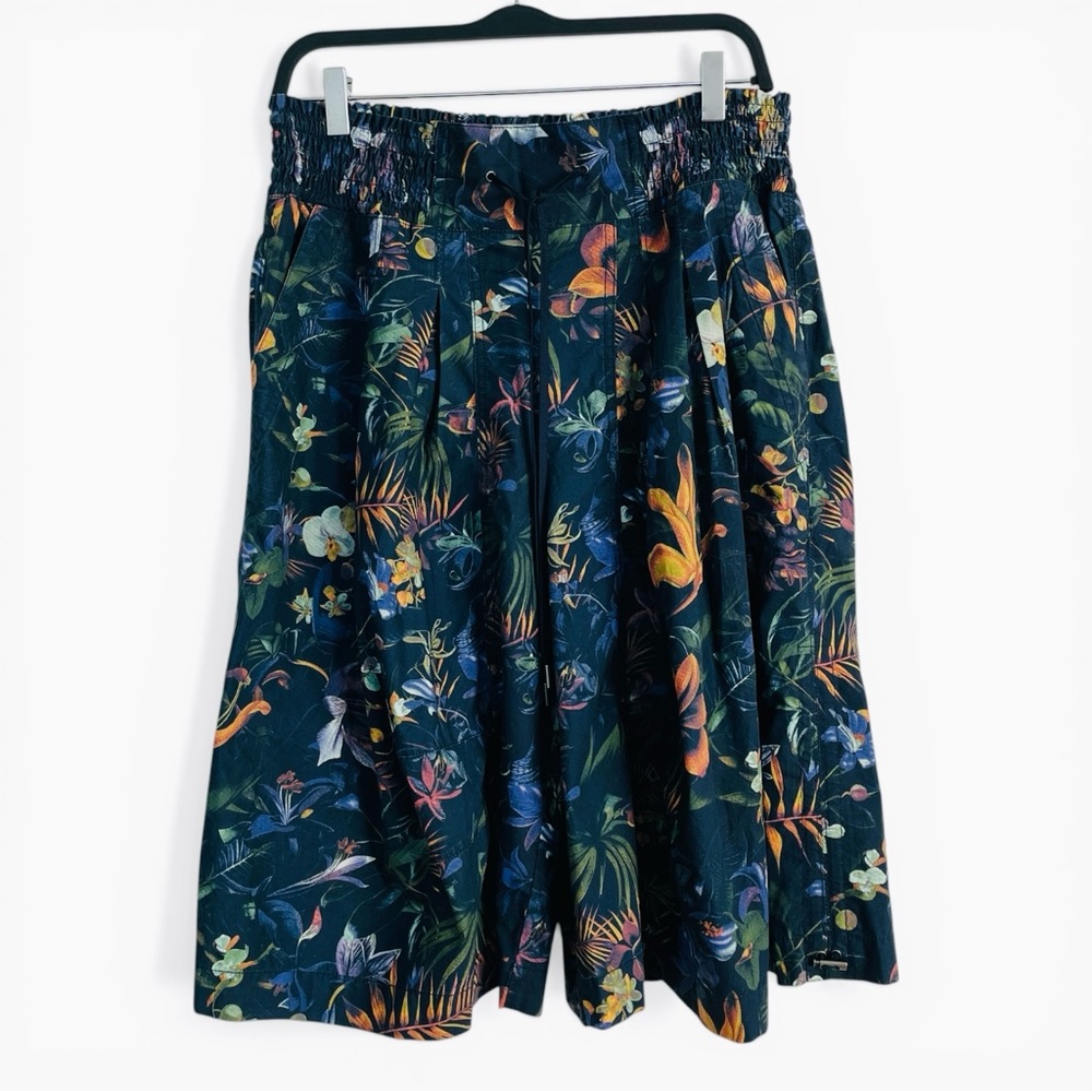 Anthropologie Ruched Poplin Gaucho Pants Size M Floral Pattern New - Picture 5 of 9
